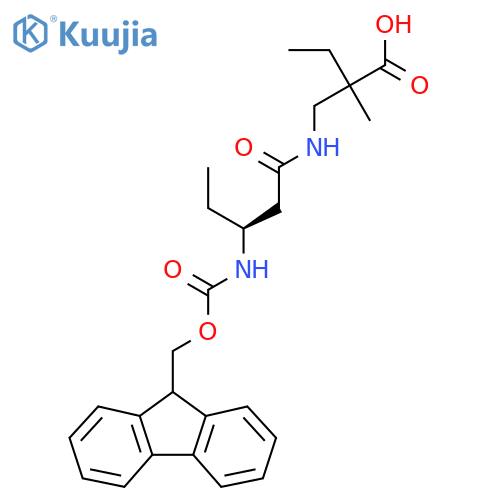 2-{(3S)-3-({(9H-fluoren-9-yl)methoxycarbonyl}amino)pentanamidomethyl}-2-methylbutanoic acid structure