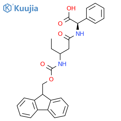 (2R)-2-3-({(9H-fluoren-9-yl)methoxycarbonyl}amino)pentanamido-2-phenylacetic acid structure