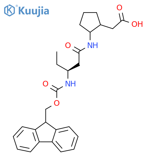 2-{2-(3S)-3-({(9H-fluoren-9-yl)methoxycarbonyl}amino)pentanamidocyclopentyl}acetic acid structure
