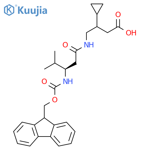 3-cyclopropyl-4-(3R)-3-({(9H-fluoren-9-yl)methoxycarbonyl}amino)-4-methylpentanamidobutanoic acid structure