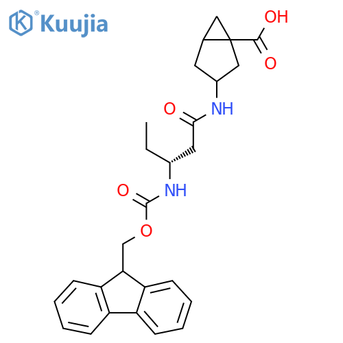 3-(3R)-3-({(9H-fluoren-9-yl)methoxycarbonyl}amino)pentanamidobicyclo3.1.0hexane-1-carboxylic acid structure