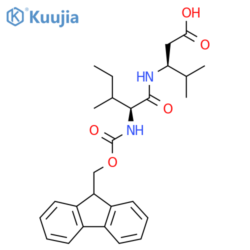 (3S)-3-(2S)-2-({(9H-fluoren-9-yl)methoxycarbonyl}amino)-3-methylpentanamido-4-methylpentanoic acid structure