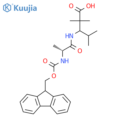 3-(2R)-2-({(9H-fluoren-9-yl)methoxycarbonyl}amino)propanamido-2,2,4-trimethylpentanoic acid structure