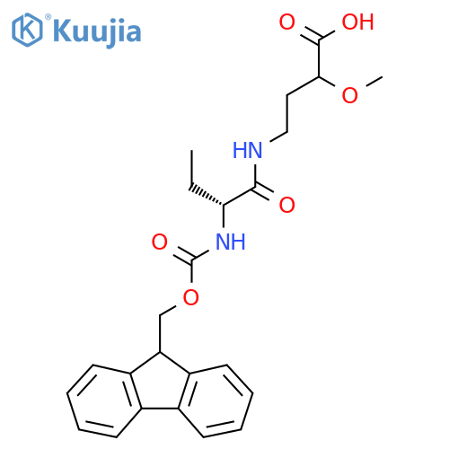 4-(2R)-2-({(9H-fluoren-9-yl)methoxycarbonyl}amino)butanamido-2-methoxybutanoic acid structure