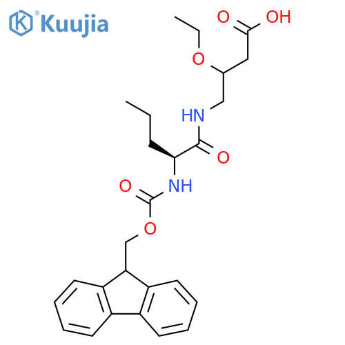 3-ethoxy-4-(2S)-2-({(9H-fluoren-9-yl)methoxycarbonyl}amino)pentanamidobutanoic acid structure