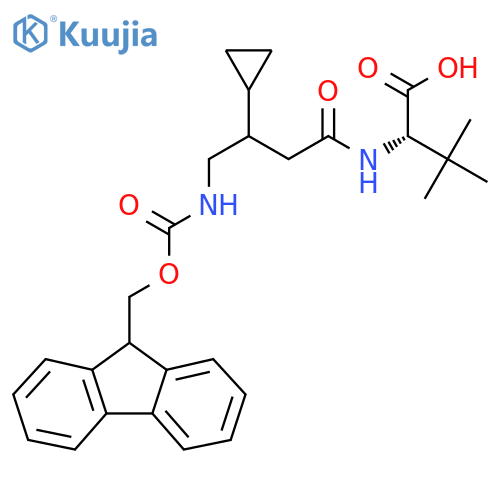 (2S)-2-3-cyclopropyl-4-({(9H-fluoren-9-yl)methoxycarbonyl}amino)butanamido-3,3-dimethylbutanoic acid structure