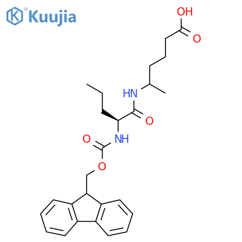 5-(2S)-2-({(9H-fluoren-9-yl)methoxycarbonyl}amino)pentanamidohexanoic acid structure