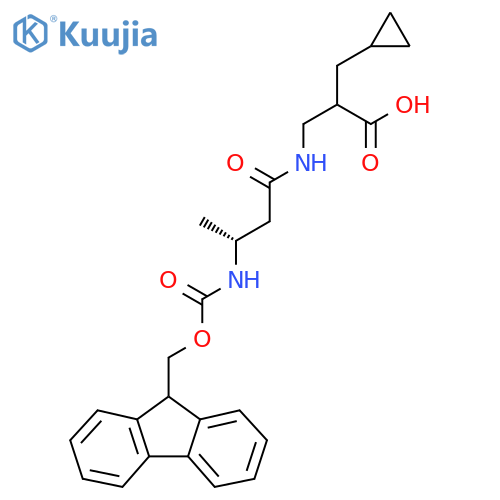2-(cyclopropylmethyl)-3-(3R)-3-({(9H-fluoren-9-yl)methoxycarbonyl}amino)butanamidopropanoic acid structure