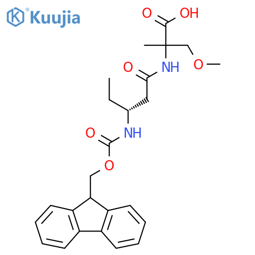 2-[(3R)-3-({[(9H-fluoren-9-yl)methoxy]carbonyl}amino)pentanamido]-3-methoxy-2-methylpropanoic acid structure