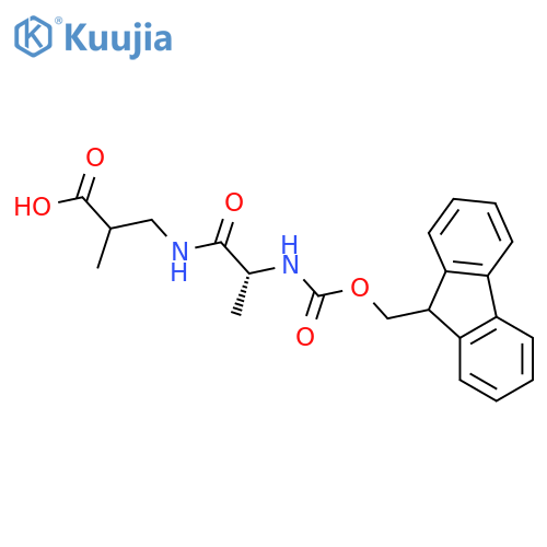 3-(2R)-2-({(9H-fluoren-9-yl)methoxycarbonyl}amino)propanamido-2-methylpropanoic acid structure