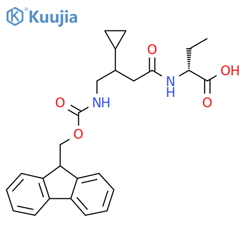 (2R)-2-3-cyclopropyl-4-({(9H-fluoren-9-yl)methoxycarbonyl}amino)butanamidobutanoic acid structure