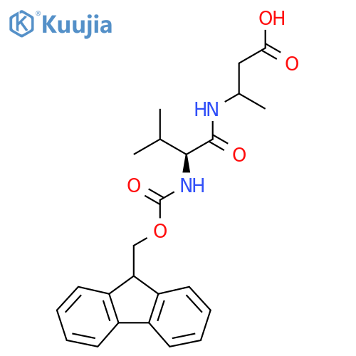 3-(2S)-2-({(9H-fluoren-9-yl)methoxycarbonyl}amino)-3-methylbutanamidobutanoic acid structure