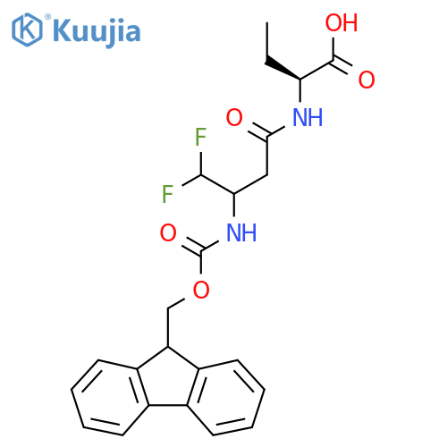 (2S)-2-3-({(9H-fluoren-9-yl)methoxycarbonyl}amino)-4,4-difluorobutanamidobutanoic acid structure