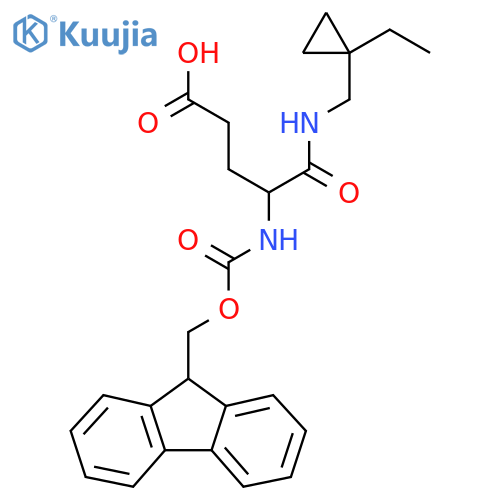 4-{(1-ethylcyclopropyl)methylcarbamoyl}-4-({(9H-fluoren-9-yl)methoxycarbonyl}amino)butanoic acid structure