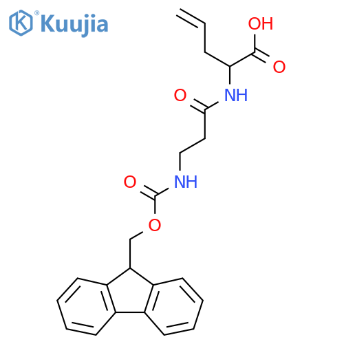 2-3-({(9H-fluoren-9-yl)methoxycarbonyl}amino)propanamidopent-4-enoic acid structure