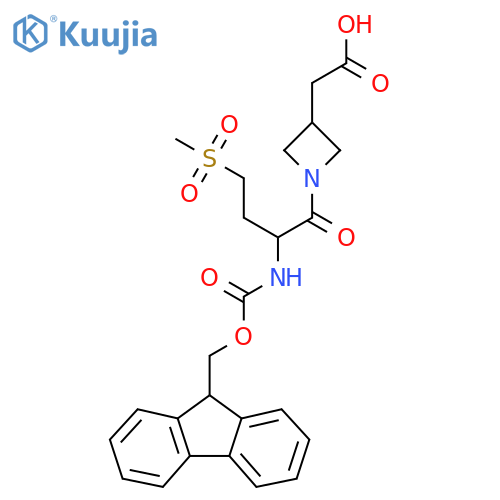 2-{1-2-({(9H-fluoren-9-yl)methoxycarbonyl}amino)-4-methanesulfonylbutanoylazetidin-3-yl}acetic acid structure