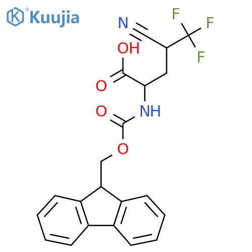 4-cyano-2-({(9H-fluoren-9-yl)methoxycarbonyl}amino)-5,5,5-trifluoropentanoic acid structure