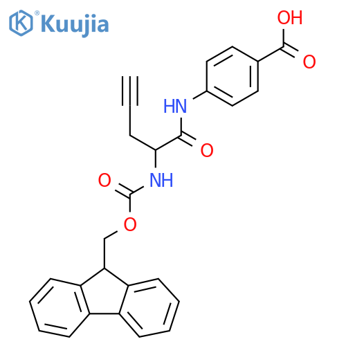 4-2-({(9H-fluoren-9-yl)methoxycarbonyl}amino)pent-4-ynamidobenzoic acid structure