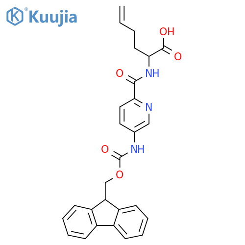 2-{5-({(9H-fluoren-9-yl)methoxycarbonyl}amino)pyridin-2-ylformamido}hex-5-enoic acid structure