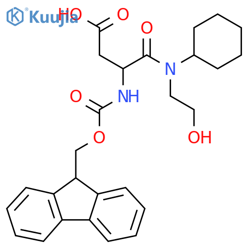 3-cyclohexyl(2-hydroxyethyl)carbamoyl-3-({(9H-fluoren-9-yl)methoxycarbonyl}amino)propanoic acid structure