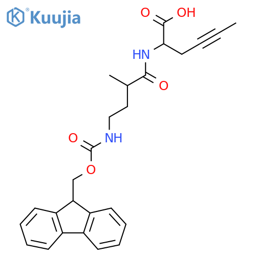 2-4-({(9H-fluoren-9-yl)methoxycarbonyl}amino)-2-methylbutanamidohex-4-ynoic acid structure