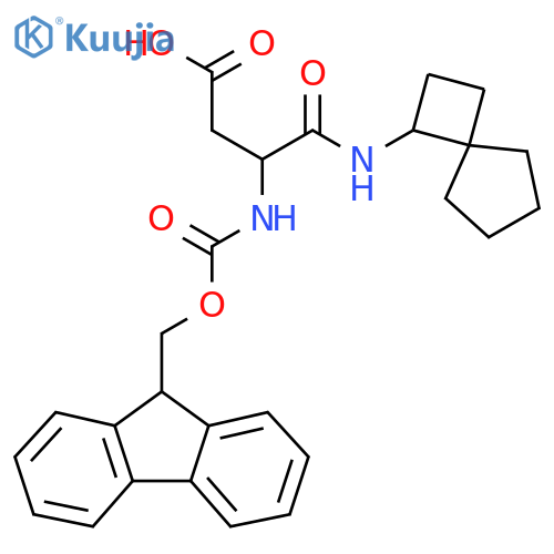 3-({(9H-fluoren-9-yl)methoxycarbonyl}amino)-3-({spiro3.4octan-1-yl}carbamoyl)propanoic acid structure