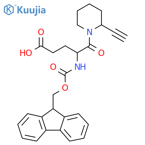5-(2-ethynylpiperidin-1-yl)-4-({[(9H-fluoren-9-yl)methoxy]carbonyl}amino)-5-oxopentanoic acid structure