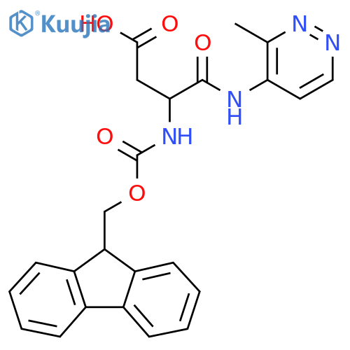 3-({(9H-fluoren-9-yl)methoxycarbonyl}amino)-3-(3-methylpyridazin-4-yl)carbamoylpropanoic acid structure