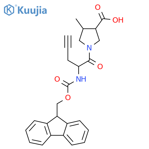 1-2-({(9H-fluoren-9-yl)methoxycarbonyl}amino)pent-4-ynoyl-4-methylpyrrolidine-3-carboxylic acid structure