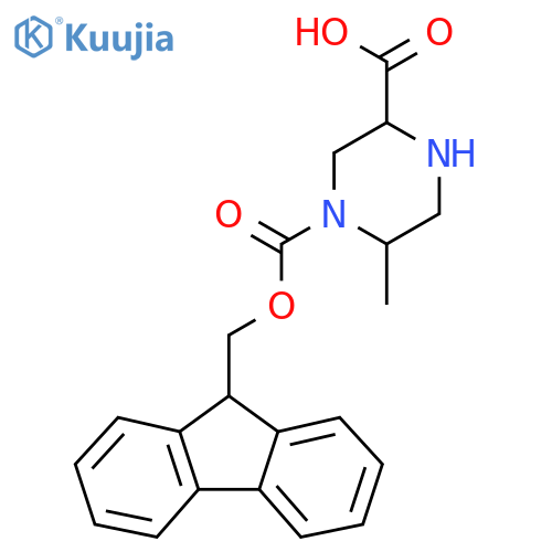 4-{(9H-fluoren-9-yl)methoxycarbonyl}-5-methylpiperazine-2-carboxylic acid structure