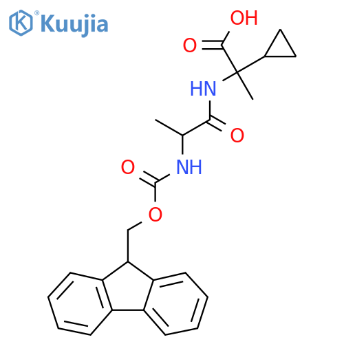 2-cyclopropyl-2-2-({(9H-fluoren-9-yl)methoxycarbonyl}amino)propanamidopropanoic acid structure