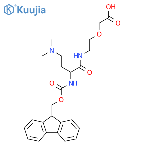2-{2-4-(dimethylamino)-2-({(9H-fluoren-9-yl)methoxycarbonyl}amino)butanamidoethoxy}acetic acid structure