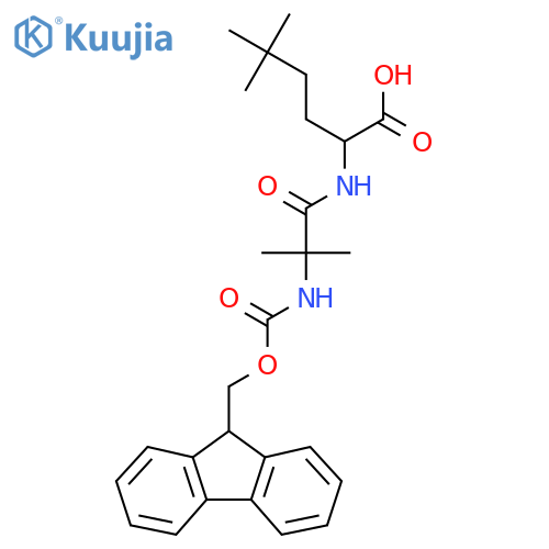 2-2-({(9H-fluoren-9-yl)methoxycarbonyl}amino)-2-methylpropanamido-5,5-dimethylhexanoic acid structure