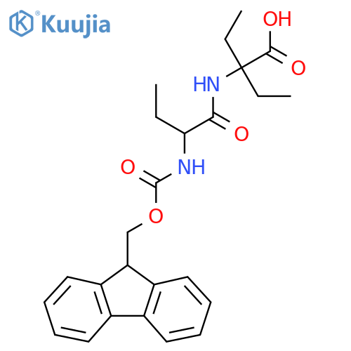 2-ethyl-2-2-({(9H-fluoren-9-yl)methoxycarbonyl}amino)butanamidobutanoic acid structure