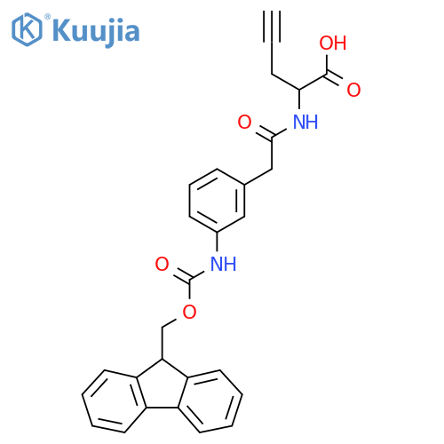 2-{2-3-({(9H-fluoren-9-yl)methoxycarbonyl}amino)phenylacetamido}pent-4-ynoic acid structure