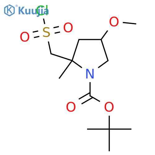 tert-butyl 2-(chlorosulfonyl)methyl-4-methoxy-2-methylpyrrolidine-1-carboxylate structure