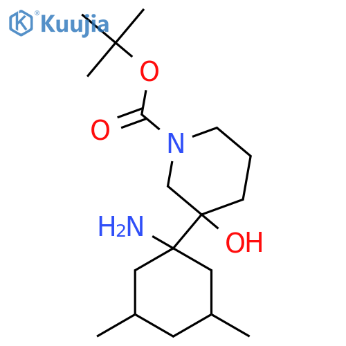 tert-butyl 3-(1-amino-3,5-dimethylcyclohexyl)-3-hydroxypiperidine-1-carboxylate structure