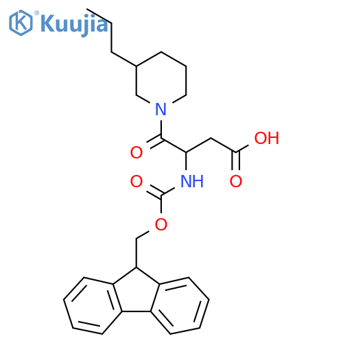 3-({(9H-fluoren-9-yl)methoxycarbonyl}amino)-4-oxo-4-(3-propylpiperidin-1-yl)butanoic acid structure