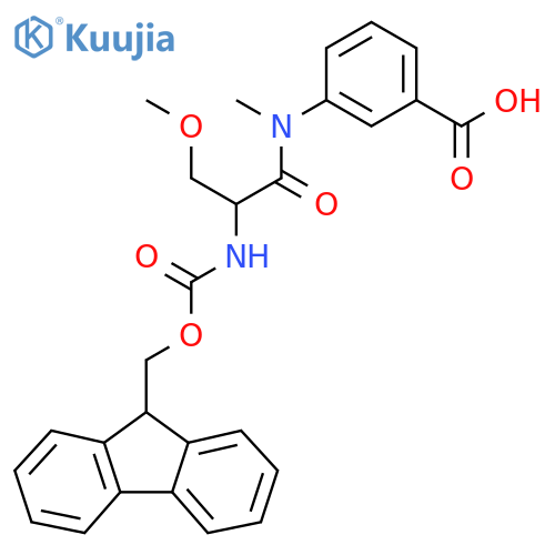 3-2-({(9H-fluoren-9-yl)methoxycarbonyl}amino)-3-methoxy-N-methylpropanamidobenzoic acid structure