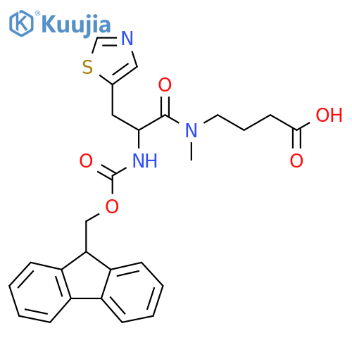 4-2-({(9H-fluoren-9-yl)methoxycarbonyl}amino)-N-methyl-3-(1,3-thiazol-5-yl)propanamidobutanoic acid structure