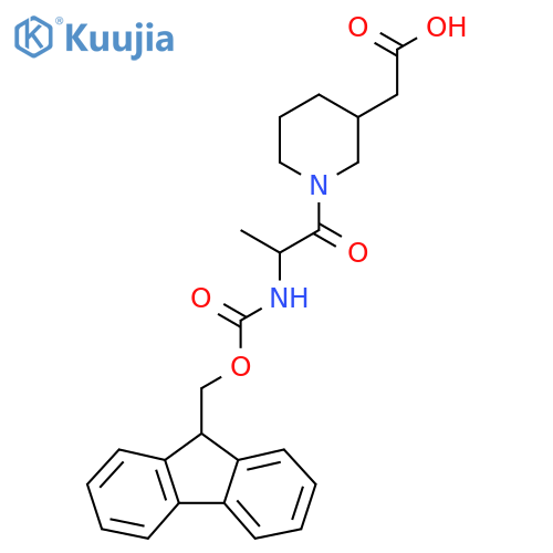 2-{1-2-({(9H-fluoren-9-yl)methoxycarbonyl}amino)propanoylpiperidin-3-yl}acetic acid structure