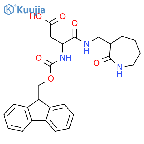 3-({(9H-fluoren-9-yl)methoxycarbonyl}amino)-3-{(2-oxoazepan-3-yl)methylcarbamoyl}propanoic acid structure