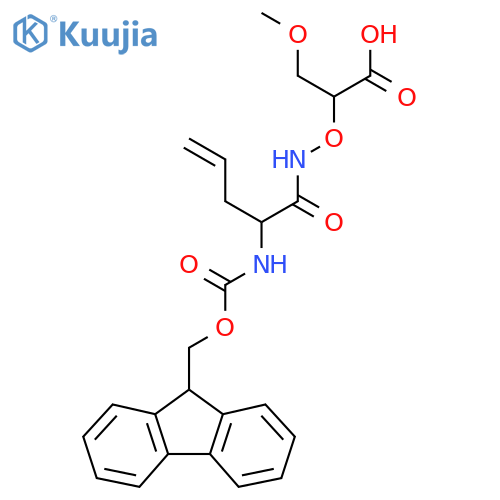 2-{2-({(9H-fluoren-9-yl)methoxycarbonyl}amino)pent-4-enamidooxy}-3-methoxypropanoic acid structure