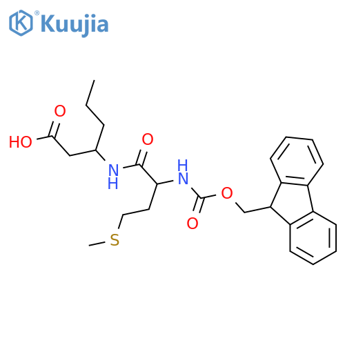 3-2-({(9H-fluoren-9-yl)methoxycarbonyl}amino)-4-(methylsulfanyl)butanamidohexanoic acid structure