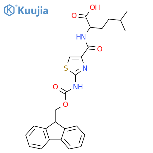 2-{2-({(9H-fluoren-9-yl)methoxycarbonyl}amino)-1,3-thiazol-4-ylformamido}-5-methylhexanoic acid structure