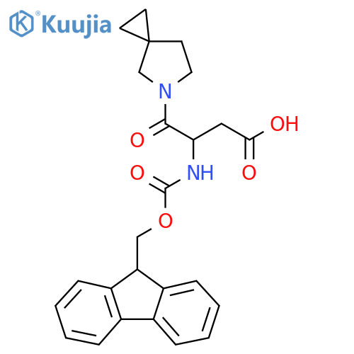 4-{5-azaspiro2.4heptan-5-yl}-3-({(9H-fluoren-9-yl)methoxycarbonyl}amino)-4-oxobutanoic acid structure