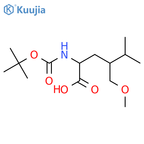 2-{(tert-butoxy)carbonylamino}-4-(methoxymethyl)-5-methylhexanoic acid structure