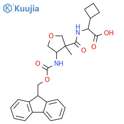 2-cyclobutyl-2-{4-({(9H-fluoren-9-yl)methoxycarbonyl}amino)-3-methyloxolan-3-ylformamido}acetic acid structure