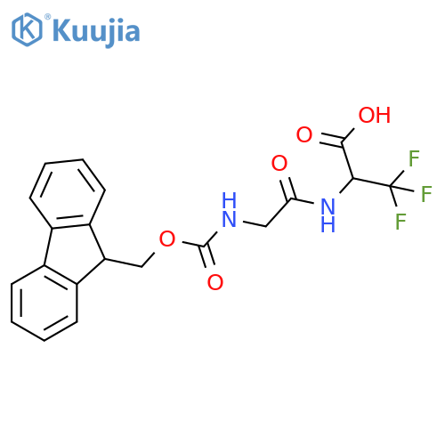 2-2-({(9H-fluoren-9-yl)methoxycarbonyl}amino)acetamido-3,3,3-trifluoropropanoic acid structure