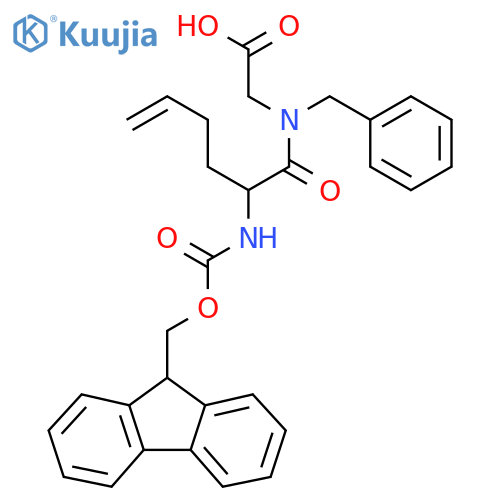 2-N-benzyl-2-({(9H-fluoren-9-yl)methoxycarbonyl}amino)hex-5-enamidoacetic acid structure